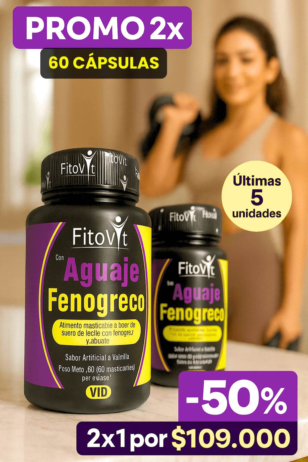 Aguaje Y Fenogreco Moldea busto, glúteos y piernas